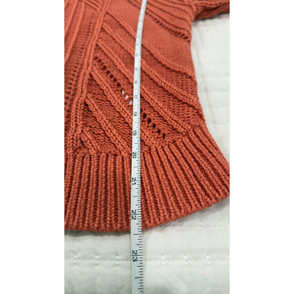 Lauren Ralph Lauren Burnt Orange Pointelle‎ Chevron Knit Sweater SP - Picture 8 of 9